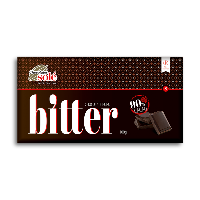 Chocolat amer 90 % de cacao BIO 100 g