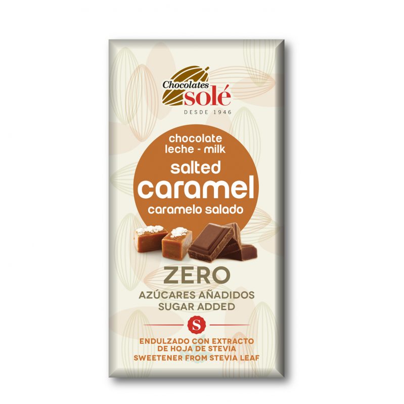 Milk Chocolate Salted Caramel Flavor Sweetened with Stevia 100g